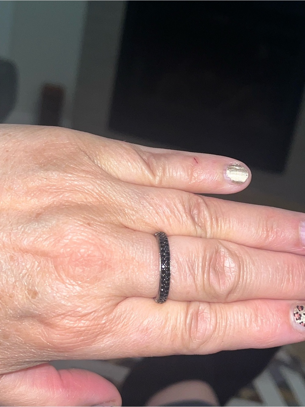 New without tags JTV Black Spinal .925 Sterling Band Size 9.5